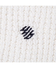 画像をギャラリービューアに読み込む, 446-Logo Waffle Knit Cardigan Off White
