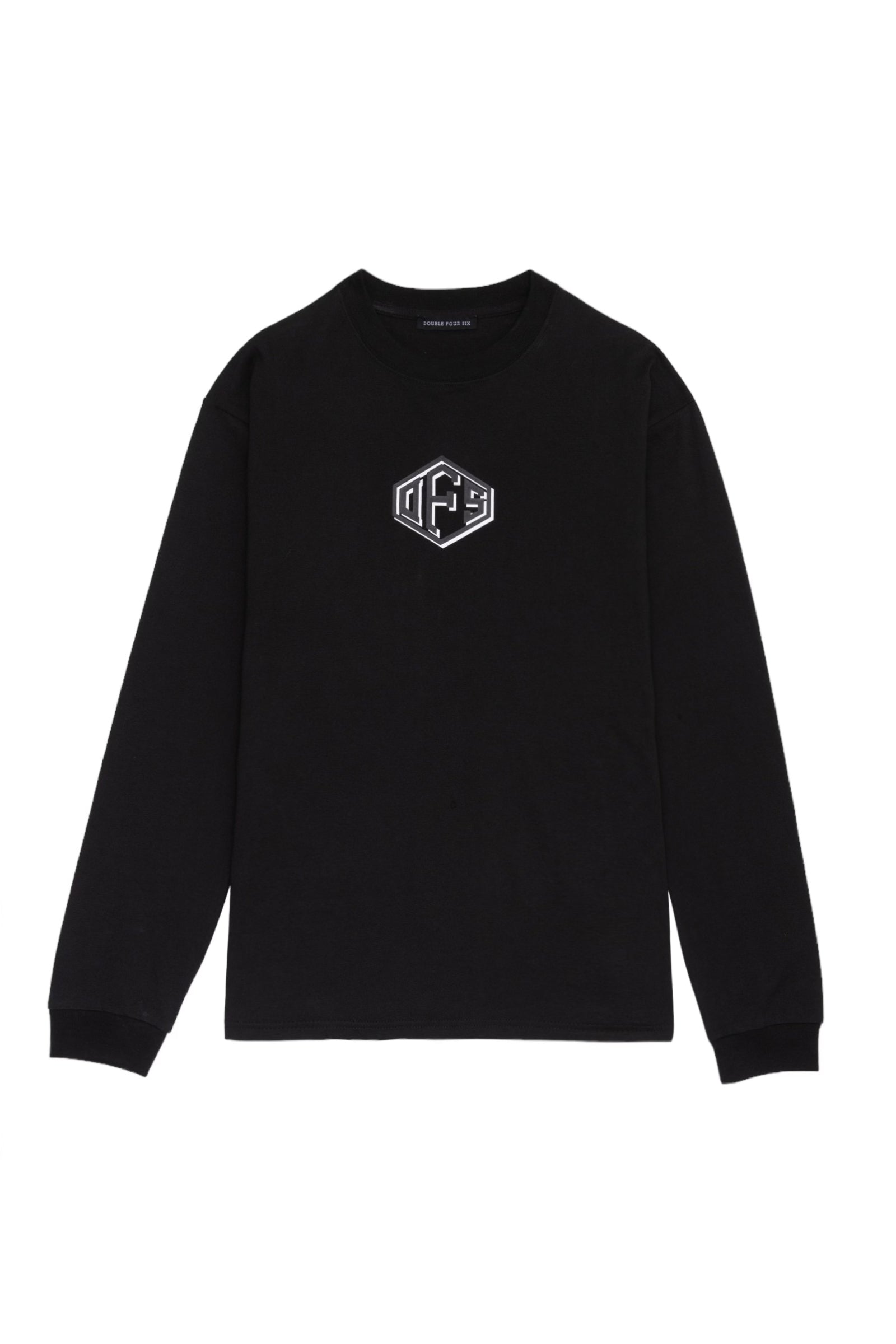 DFS-logo Long Sleeve T-shirt Black – 446 - DOUBLE FOUR SIX -