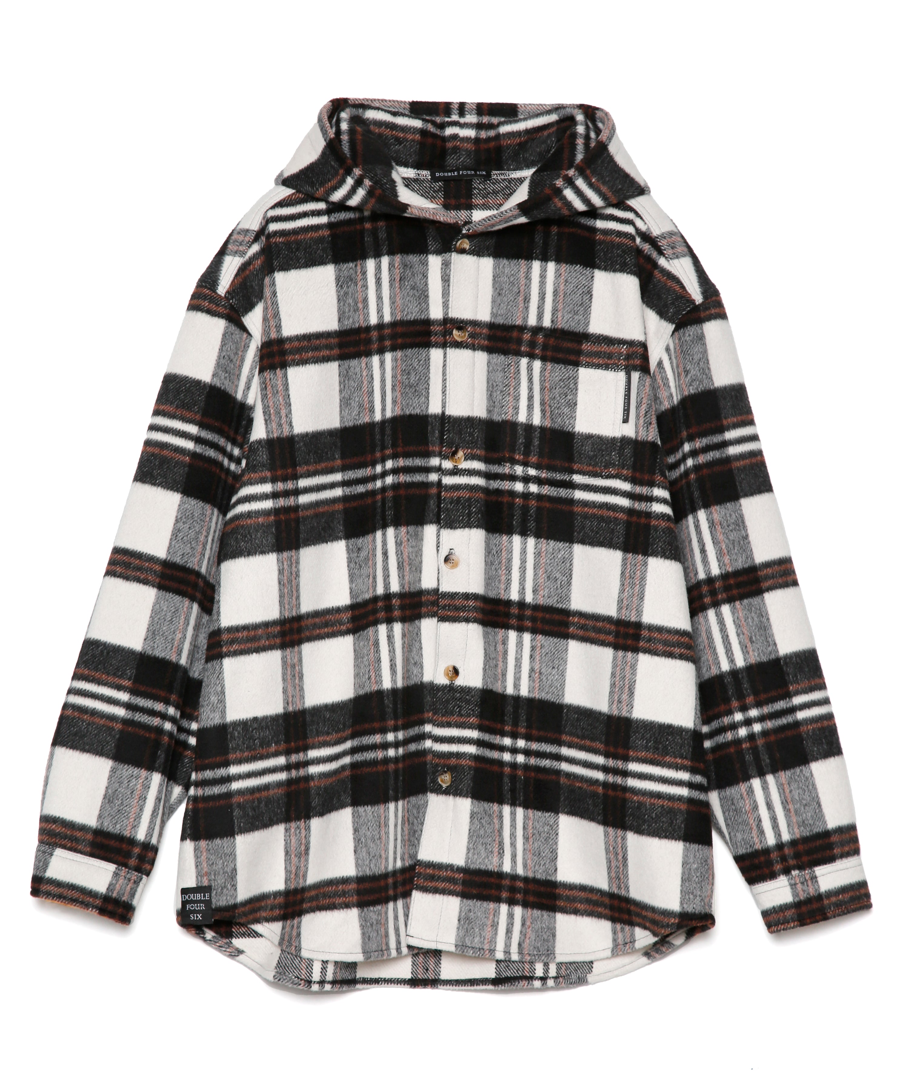 数量限定商品】Checkered Shirt Hoodie Black Check – 446 - DOUBLE ...