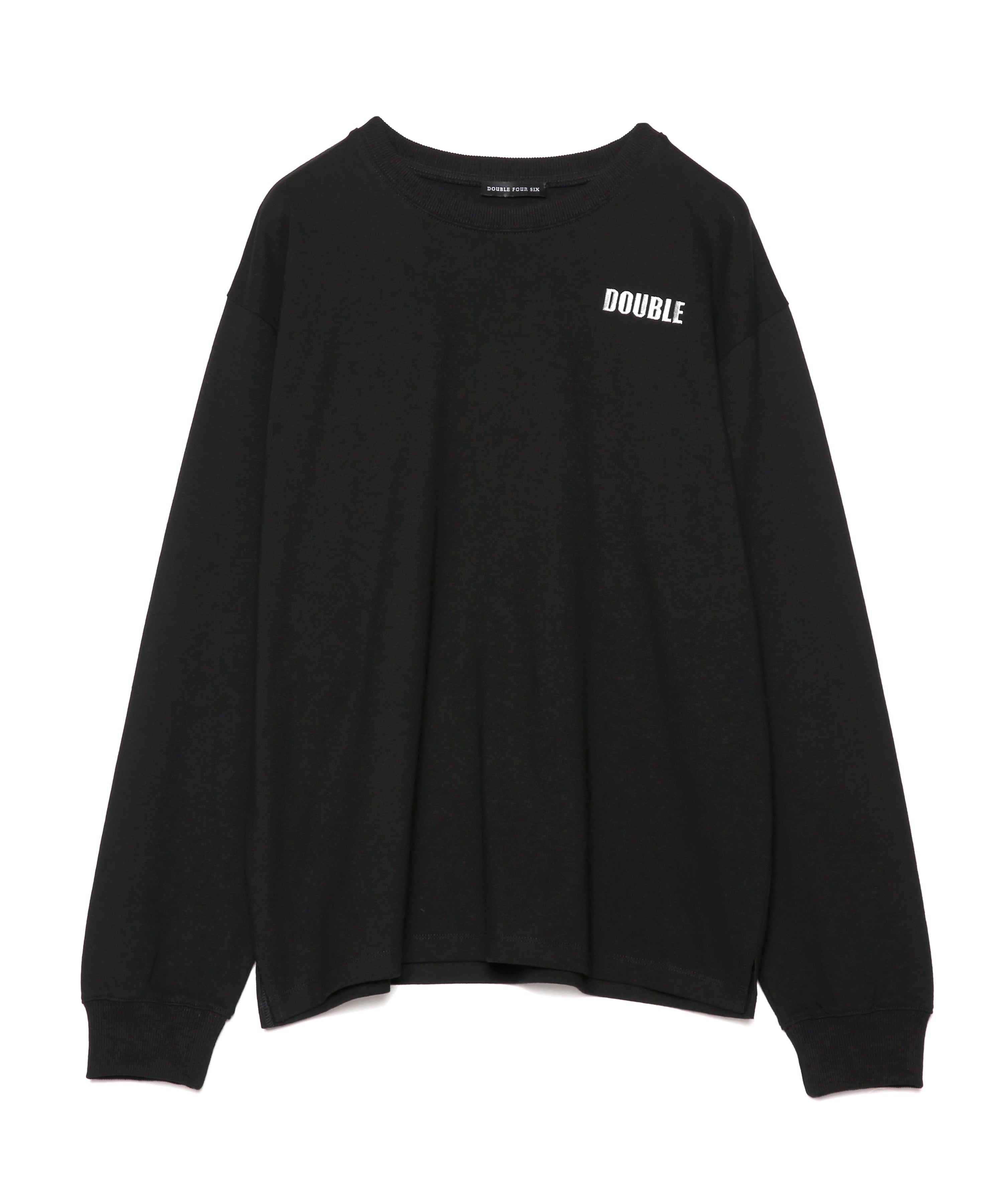 数量限定商品】Three POINT Logo Long Sleeve T-Shirt Black – 446 - DOUBLE FOUR SIX -