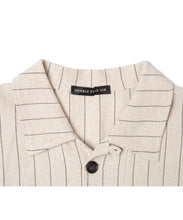 画像をギャラリービューアに読み込む, 【数量限定商品】DOUBLE FOUR SIX-  Back Logo Linen Stripe Shirt  Beige
