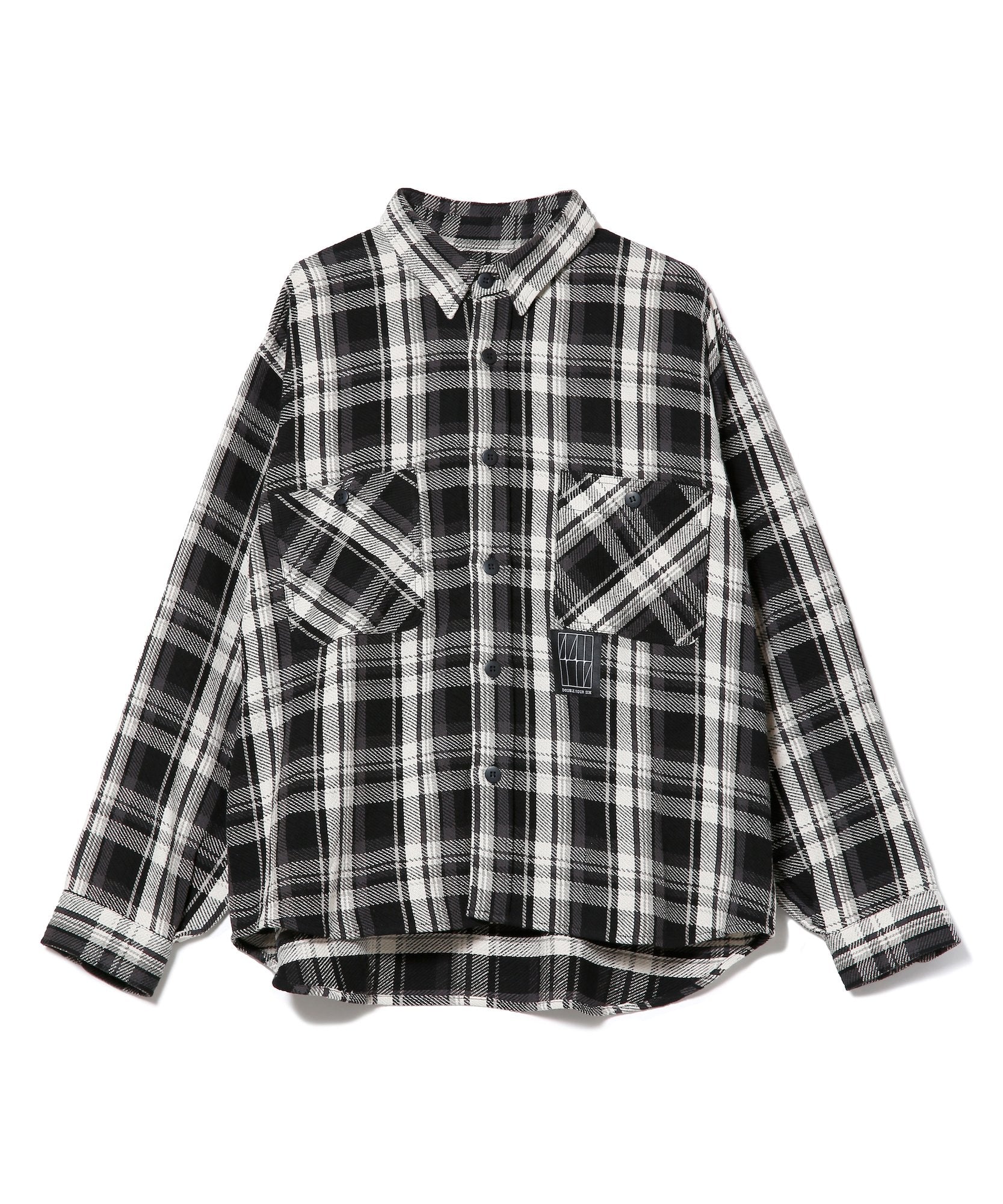 446 Emblem Checkered Shirt black – 446 - DOUBLE FOUR SIX -