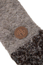 画像をギャラリービューアに読み込む, 446-Leather Emblem Bicolour Knit Cardigan Gray
