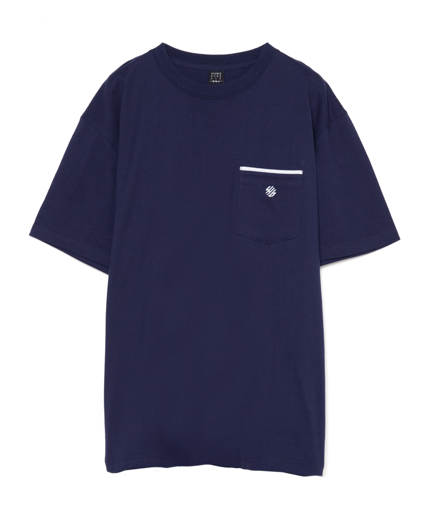 446-Bicolor Pocket T-shirt Navy