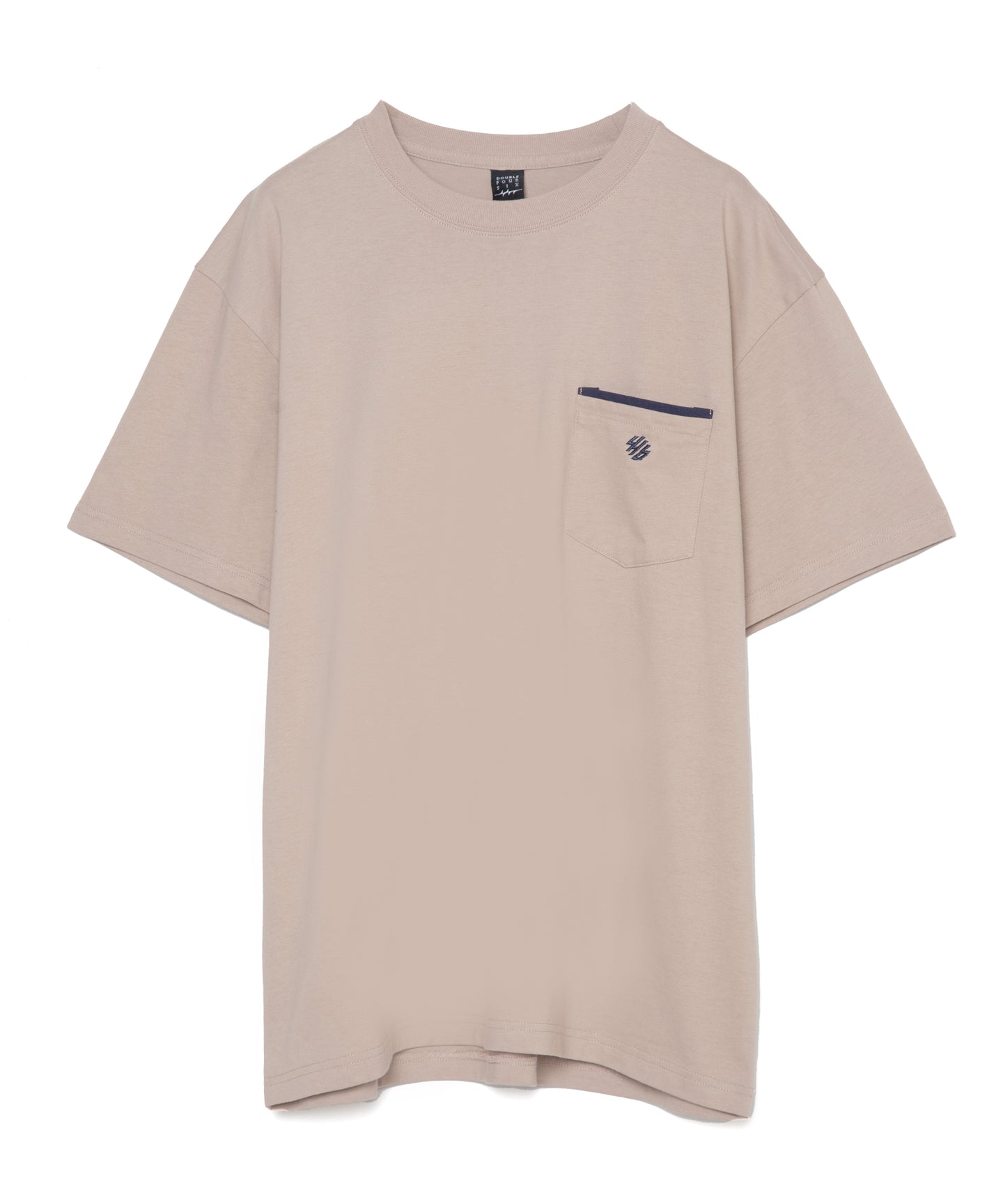 446-Bicolor Pocket T-shirt Beige