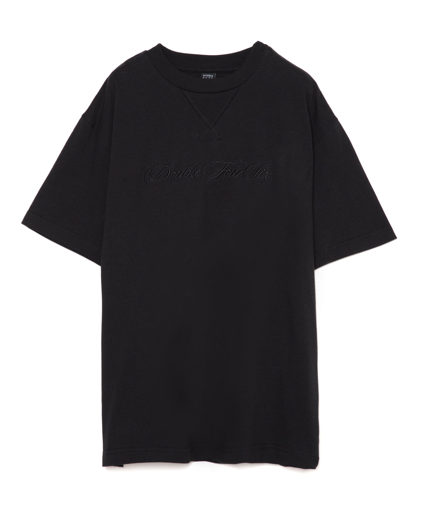 DOUBLE FOUR SIX-Front Logo Sweat T-shirt Black