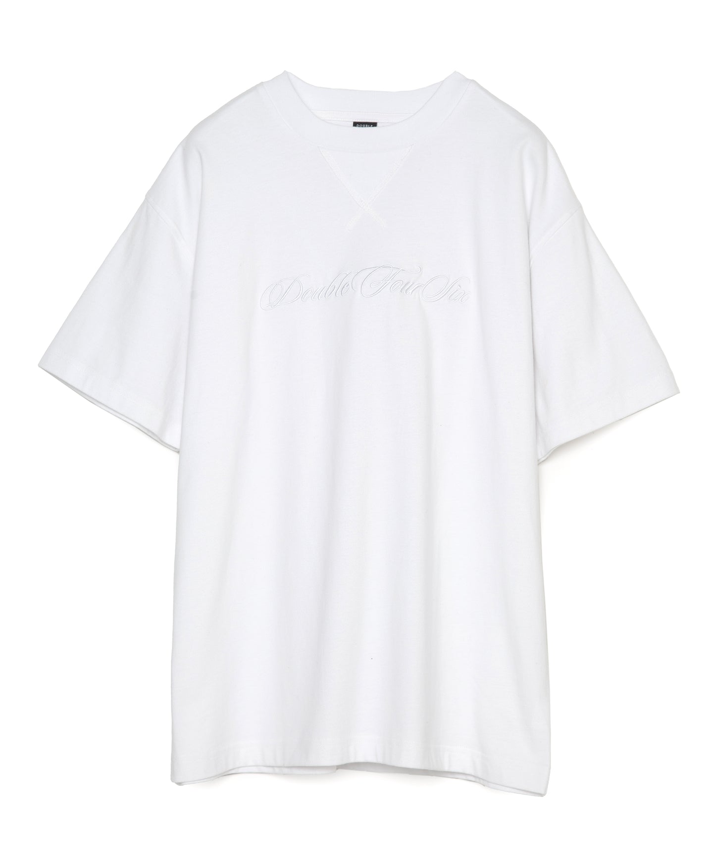 DOUBLE FOUR SIX-Front Logo Sweat T-shirt  White