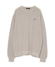 画像をギャラリービューアに読み込む, 446-Logo Waffle Knit Pullover Greige
