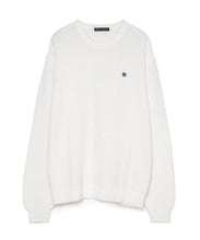 画像をギャラリービューアに読み込む, 446-Logo Waffle Knit Pullover Off White
