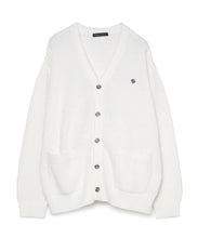 画像をギャラリービューアに読み込む, 446-Logo Waffle Knit Cardigan Off White
