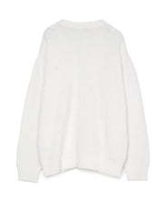 画像をギャラリービューアに読み込む, 446-Logo Waffle Knit Cardigan Off White
