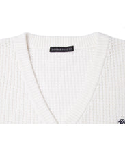 画像をギャラリービューアに読み込む, 446-Logo Waffle Knit Cardigan Off White
