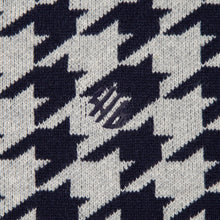 画像をギャラリービューアに読み込む, 446- Houndstooth Pattern Knit Cardigan Chidori Navy
