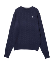 画像をギャラリービューアに読み込む, 446-Cable Knit Pullover Navy
