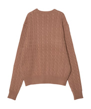 画像をギャラリービューアに読み込む, 446-Cable Knit Pullover Camel
