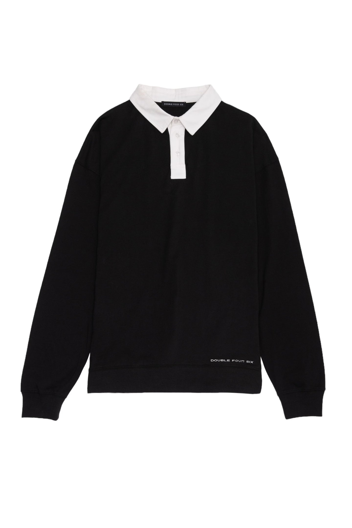 DOUBLE FOUR SIX- Long Sleeve Polo Shirt Black