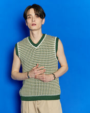 画像をギャラリービューアに読み込む, DOUBLE FOUR SIX-Checked Knit Vest Green Check
