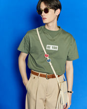 画像をギャラリービューアに読み込む, Message Print T-shirt Olive
