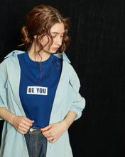 画像をギャラリービューアに読み込む, Message Print T-shirt Navy
