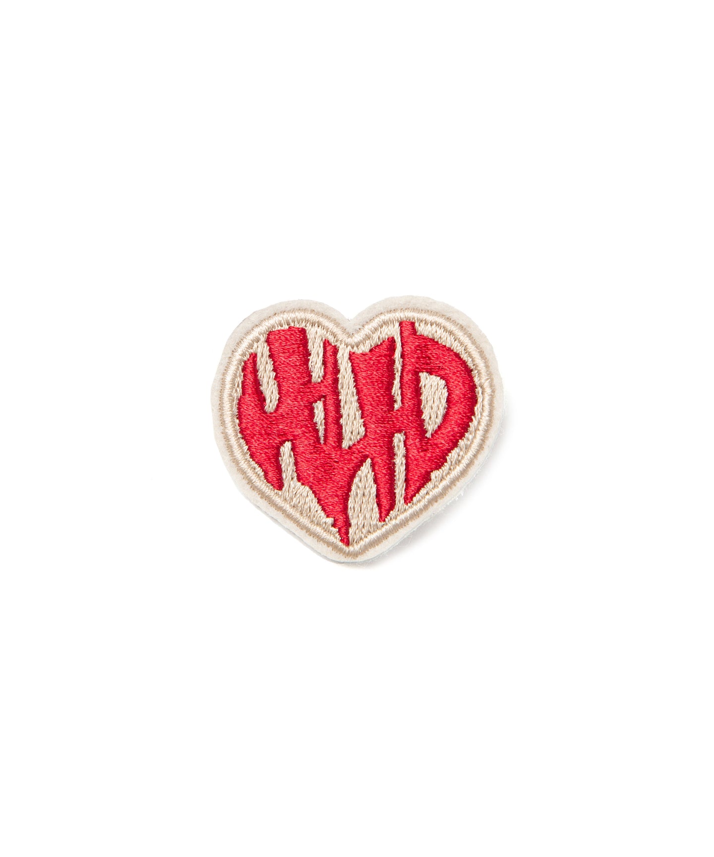 446- Heart Logo Brooch Red