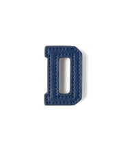 画像をギャラリービューアに読み込む, D-Synthetic Leather Alphabet Brooch Navy
