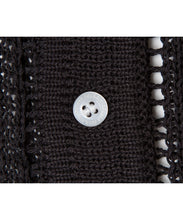 画像をギャラリービューアに読み込む, Crochet Knit Poloshirt Black
