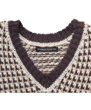 画像をギャラリービューアに読み込む, DOUBLE FOUR SIX-Checked Knit Vest Gray Check
