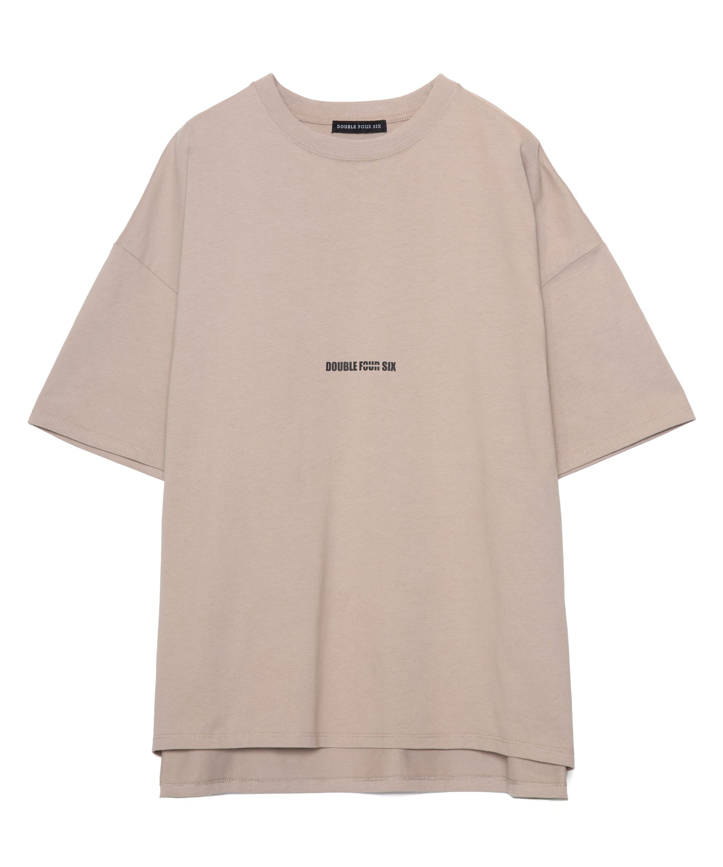 DOUBLE FOUR SIX-Front Logo T-shirt Greige