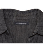 画像をギャラリービューアに読み込む, DOUBLE FOUR SIX-Open Collar Denim Shirt Black
