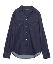 画像をギャラリービューアに読み込む, DOUBLE FOUR SIX-Open Collar Denim Shirt Indigo
