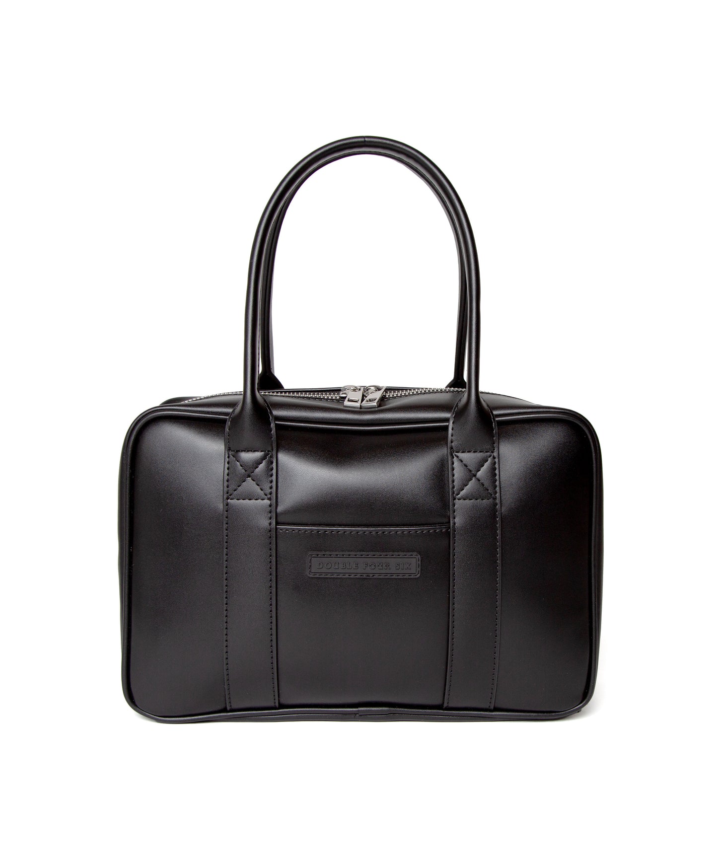 DOUBLE FOUR SIX- Silicon Logo Synthetic Leather Mini Bag Black