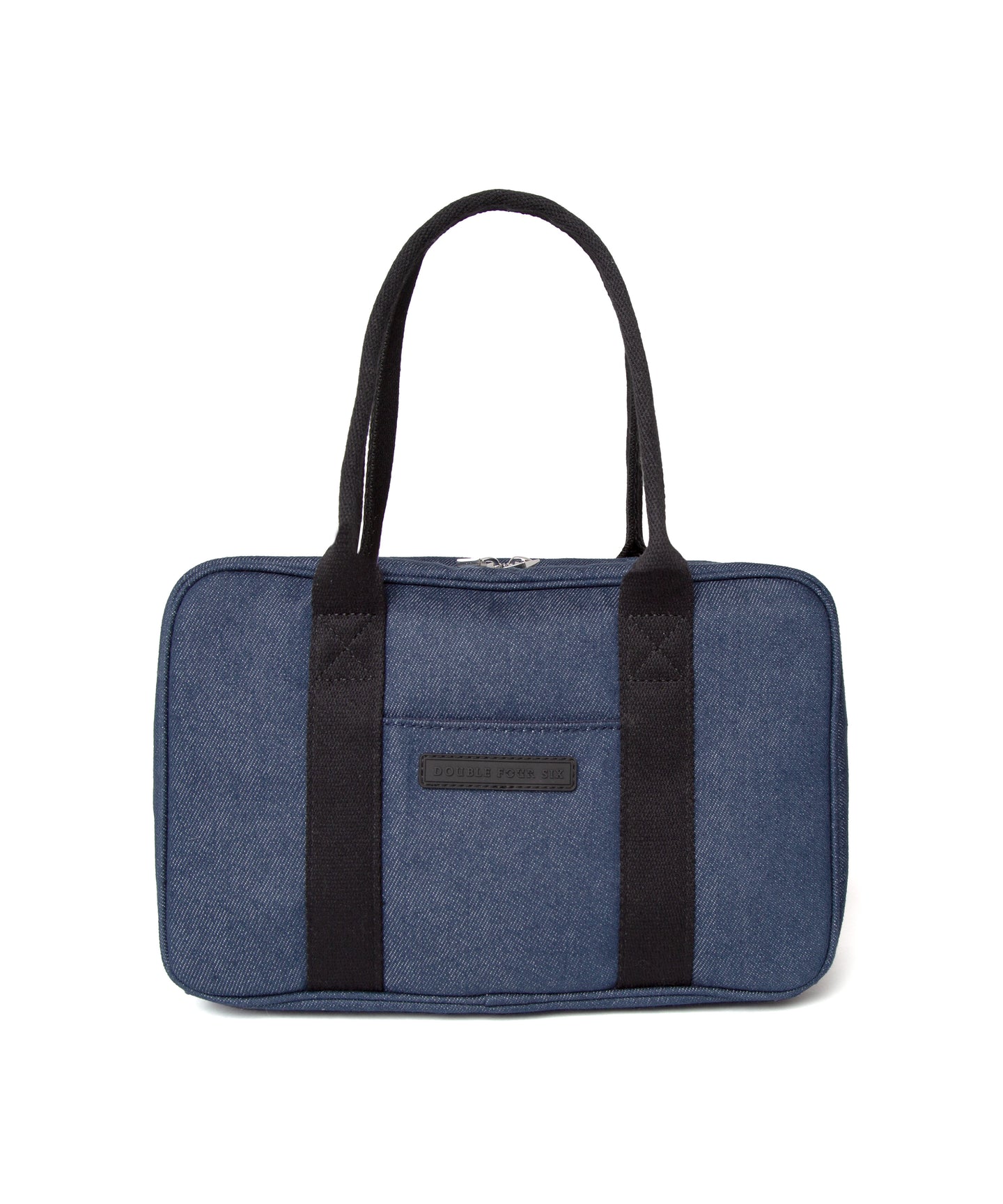 DOUBLE FOUR SIX- Silicon Logo Synthetic Leather Mini Bag Denim