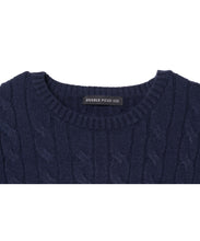 画像をギャラリービューアに読み込む, 446-Cable Knit Pullover Navy
