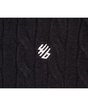 画像をギャラリービューアに読み込む, 446-Cable Knit Pullover Black
