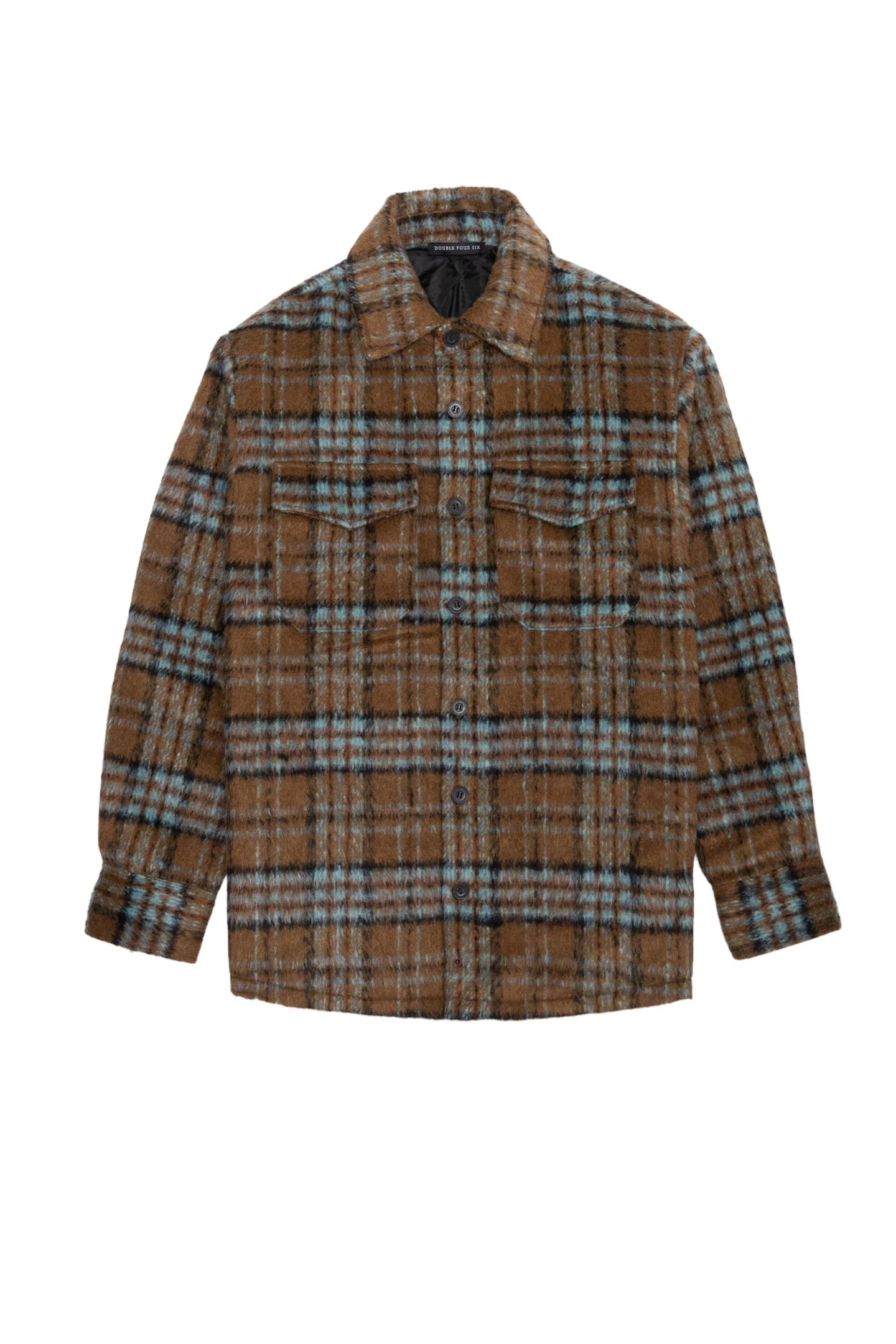 Checked Brush Down Jacket Brown