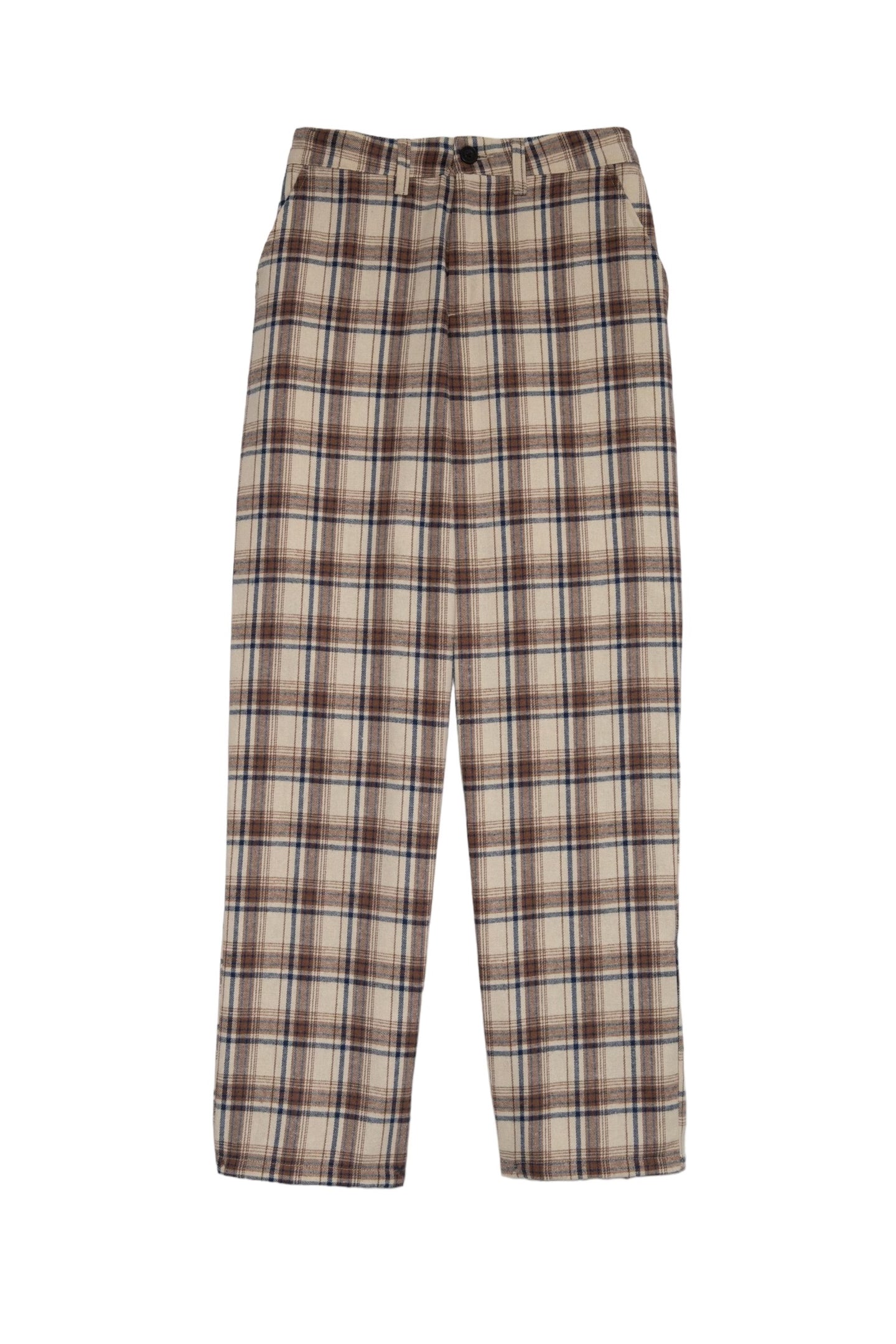 Checked Wide Pants Beige Check