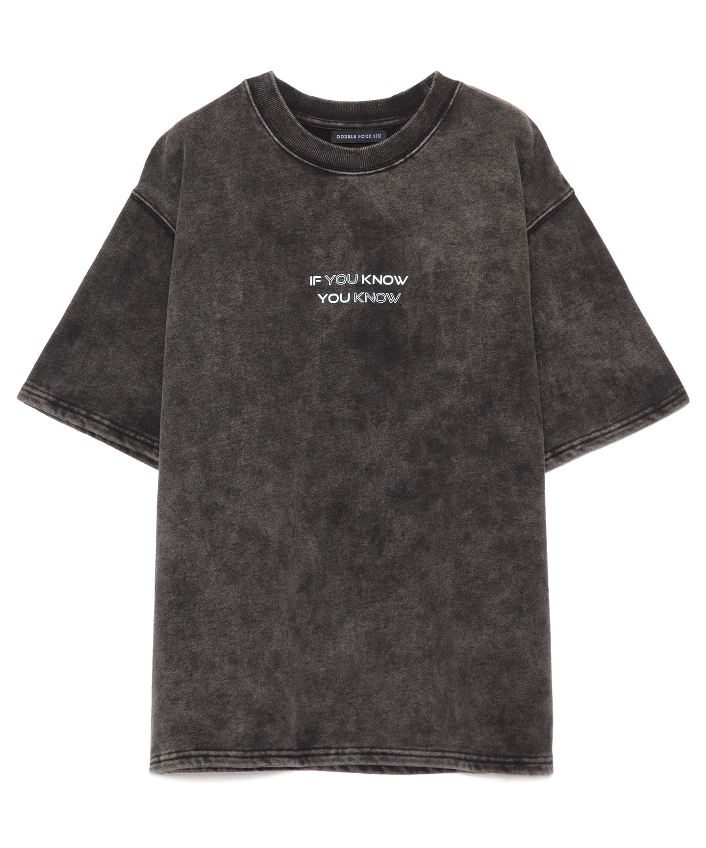 Message Print Sweat T-shirt Black Wash