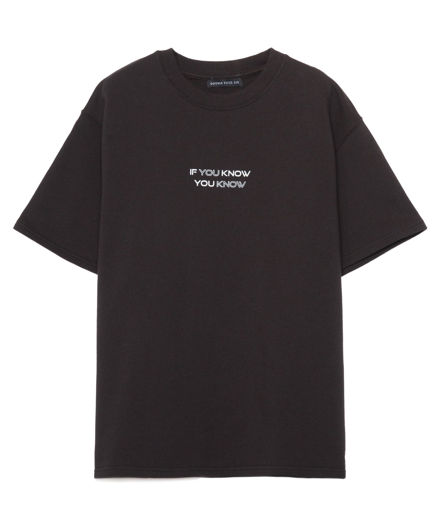 Message Print Sweat T-shirt Black