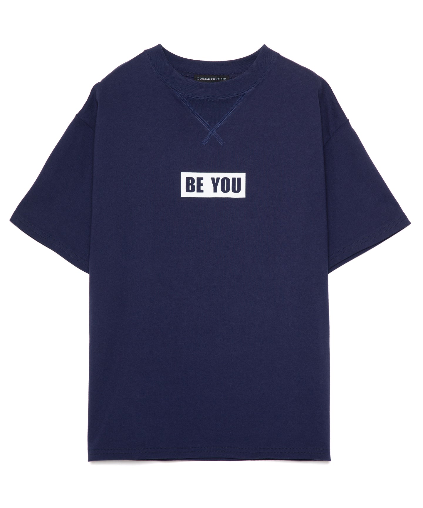Message Print T-shirt Navy