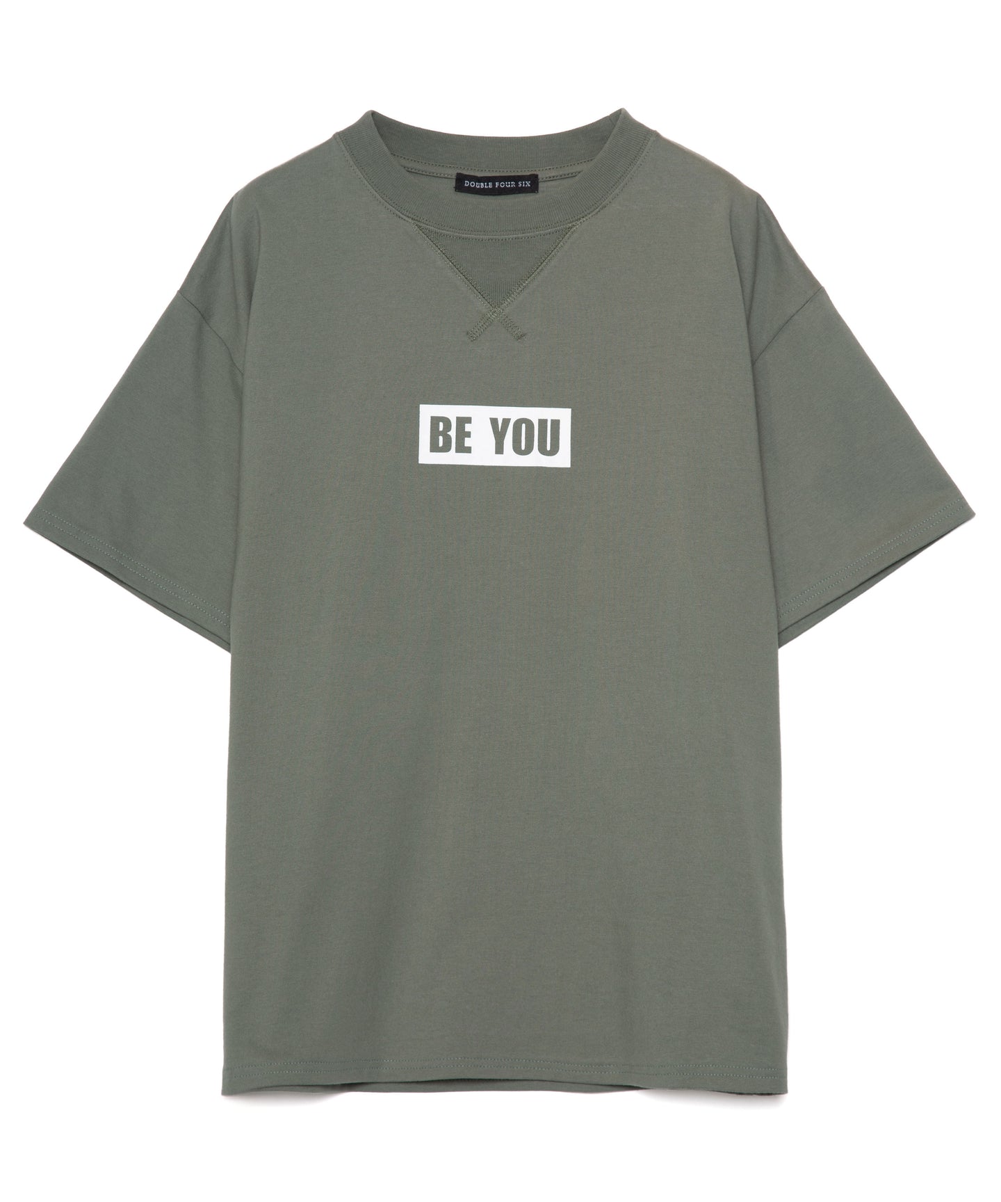 Message Print T-shirt Olive