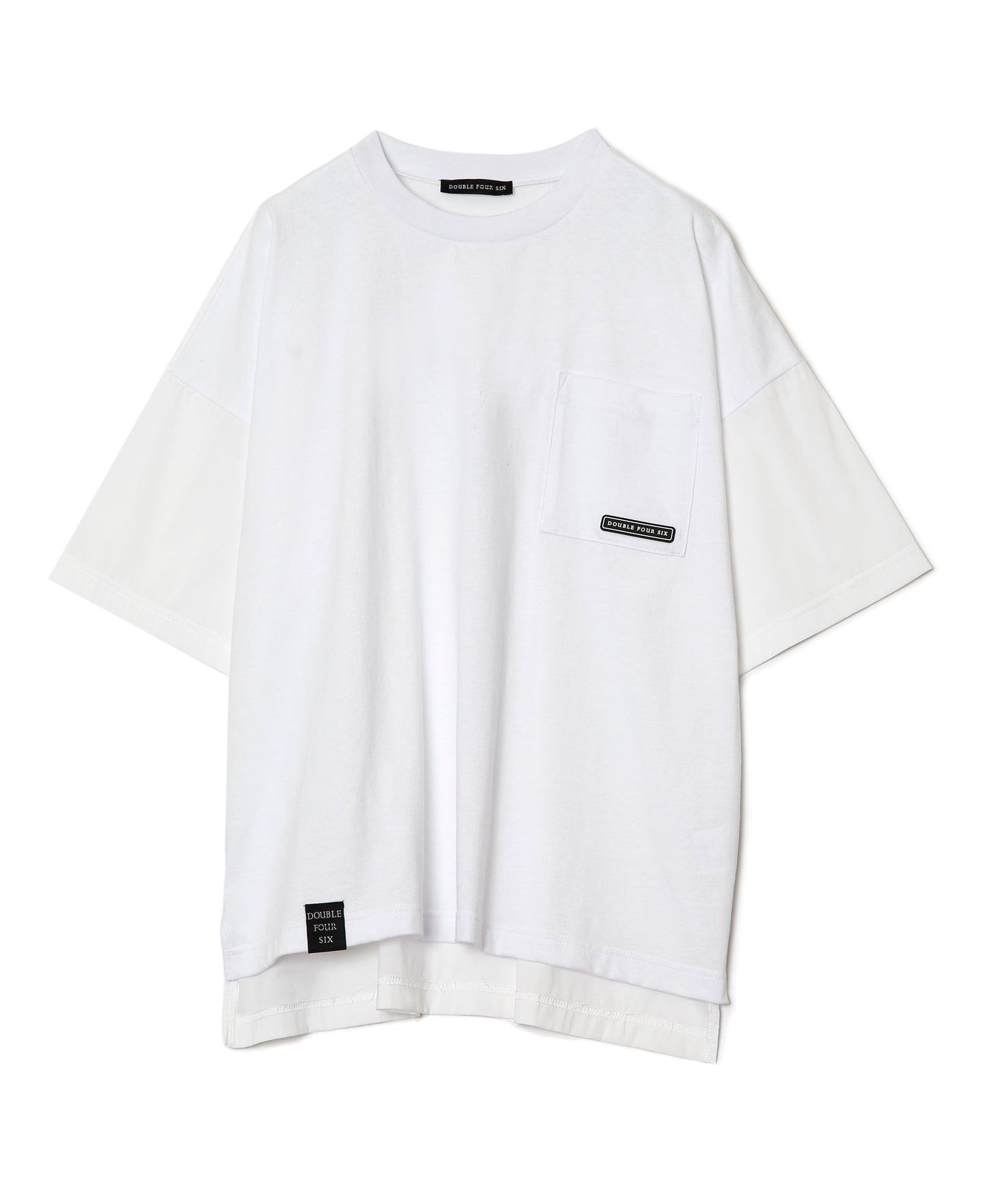 Multi-material T-shirt White