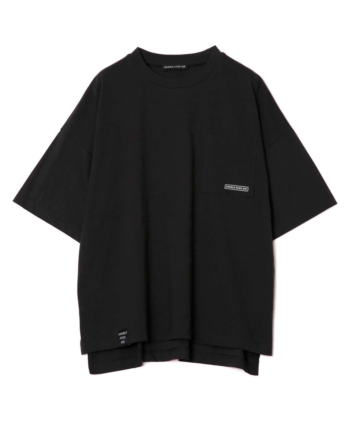 Multi-material T-shirt Black