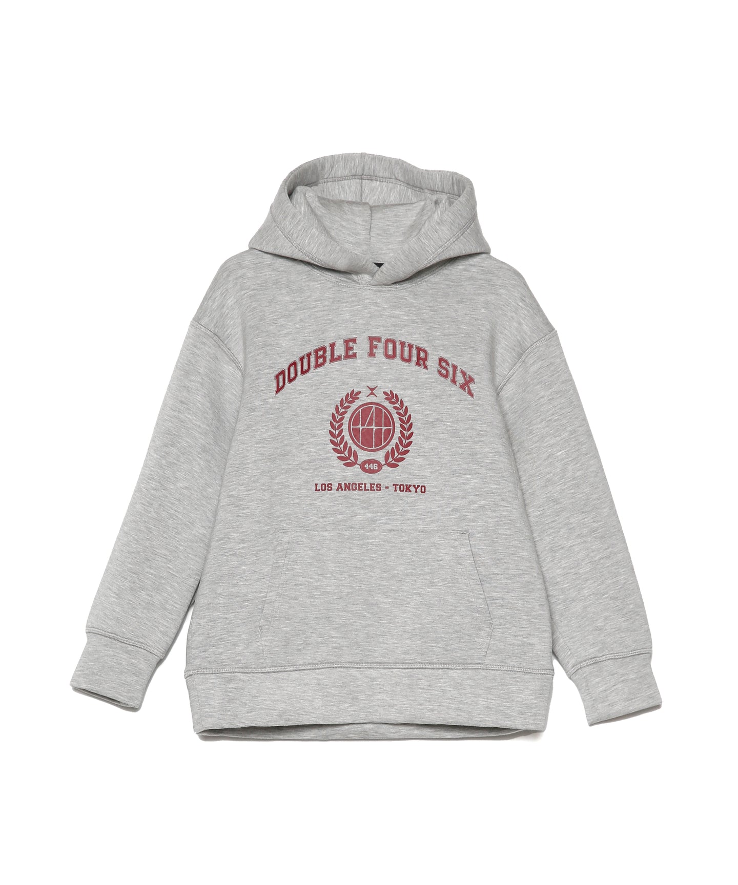 【kids】446-DOUBLE FOUR SIX- College Print Hoodie Gray