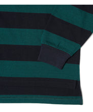 画像をギャラリービューアに読み込む, 【数量限定商品】Oversize Mock Neck Stripe Long Sleeve T-Shirts Navy
