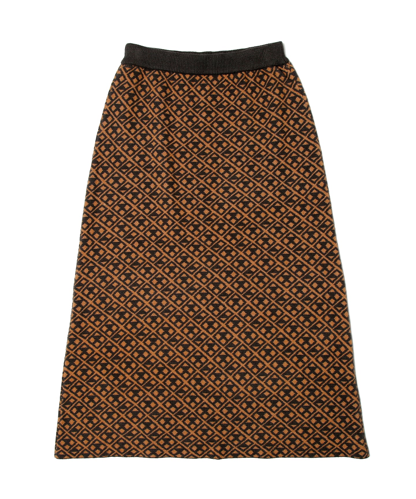 【数量限定商品】446 Total Pattern Knit Long Skirt Brown
