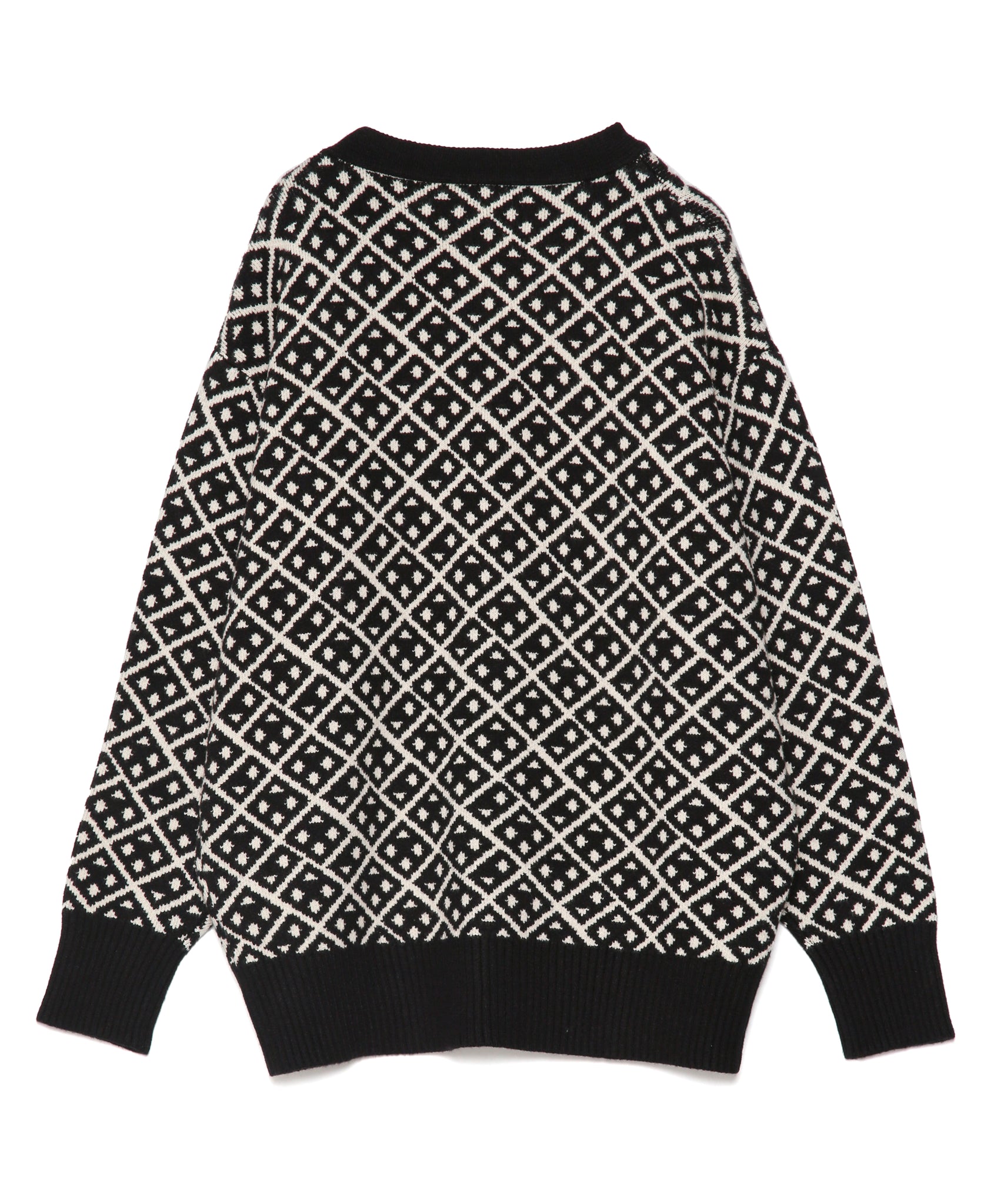 446 Total Pattern Knit Cardigan Black – 446 - DOUBLE FOUR SIX -