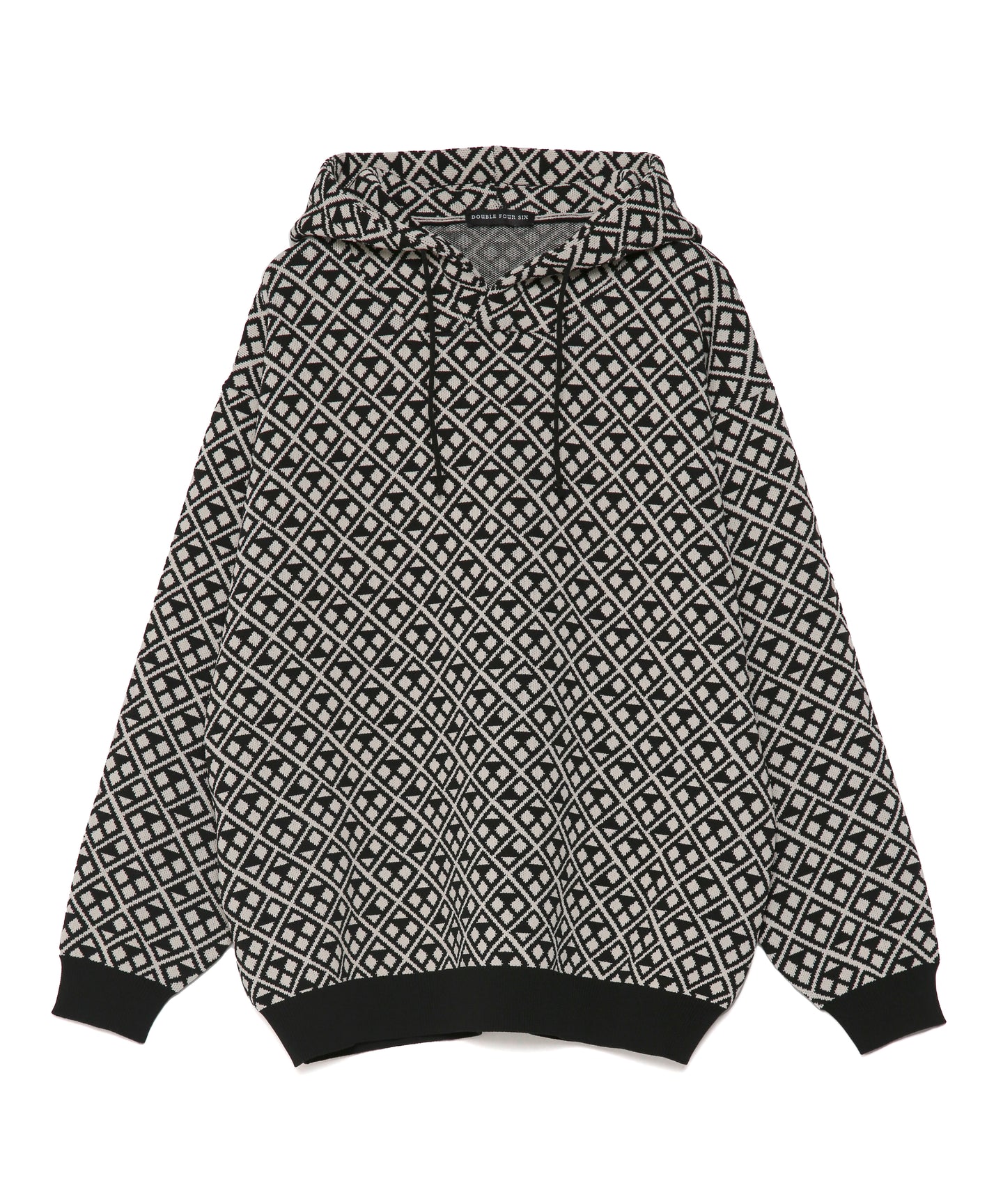 【数量限定商品】446 Total Pattern Sponge Knit Hoodie Black