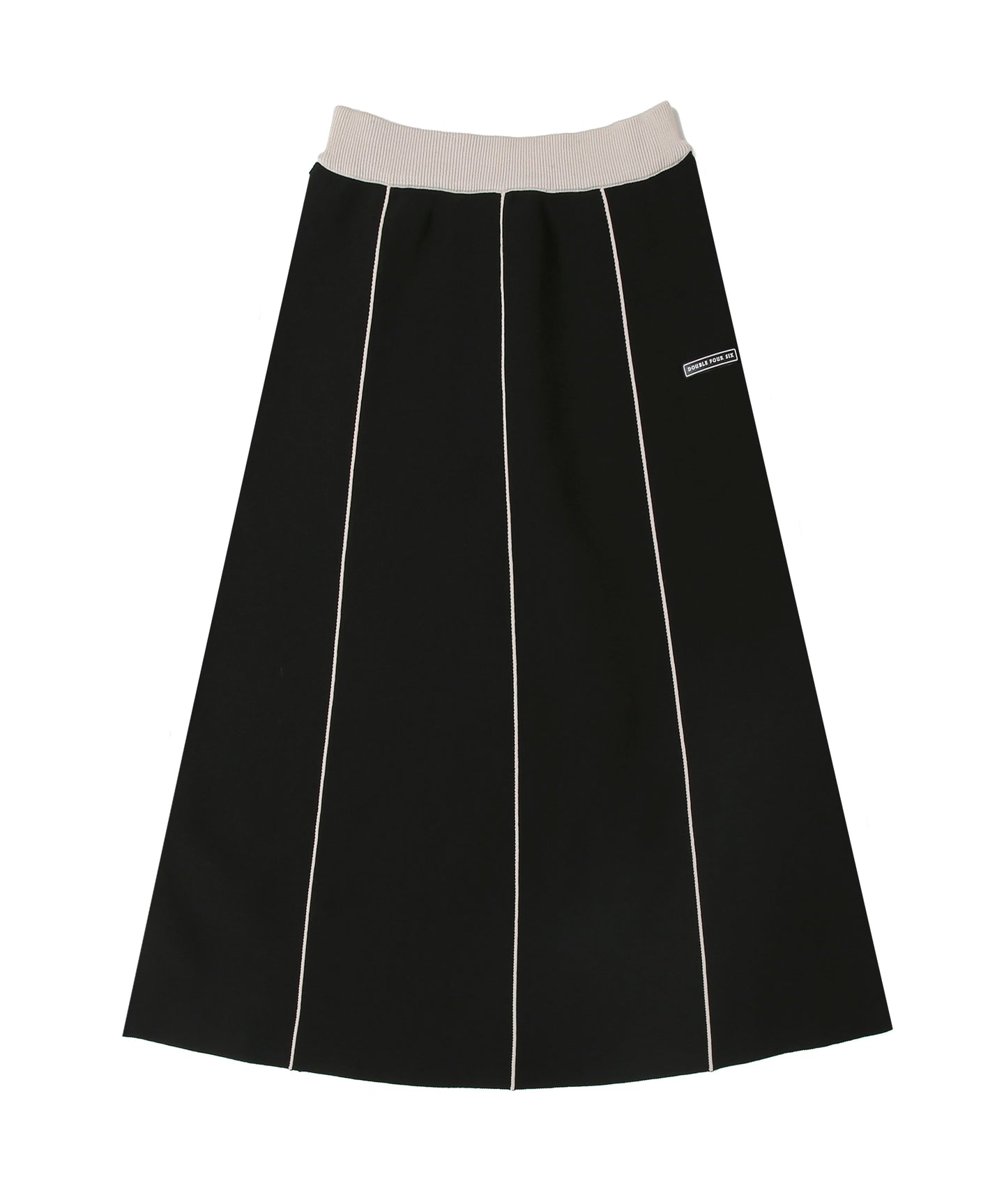 Sponge knit  Long Skirt Black