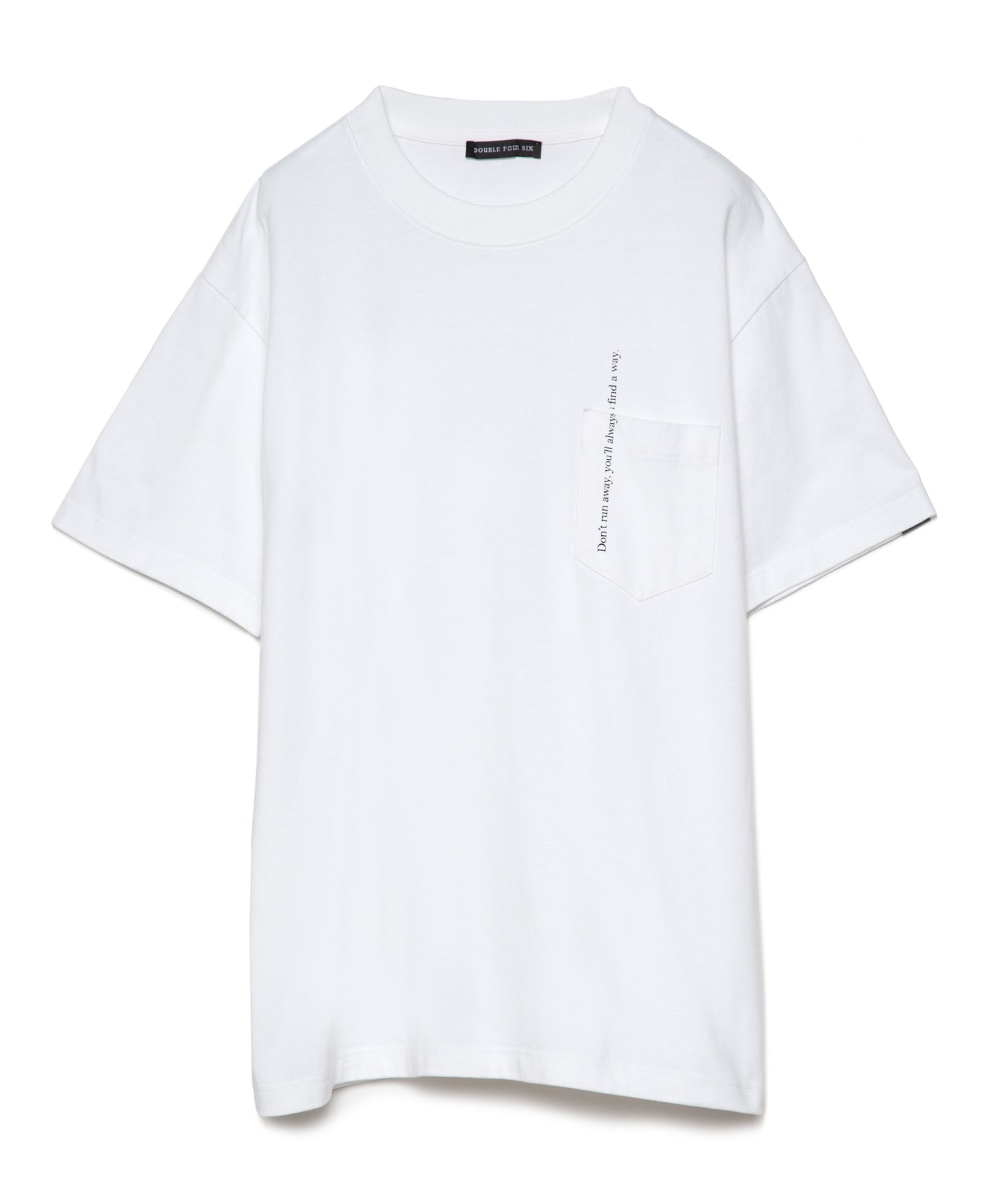 Message Print With Pocket T-shirt	White
