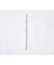 画像をギャラリービューアに読み込む, Message Print With Pocket T-shirt	White
